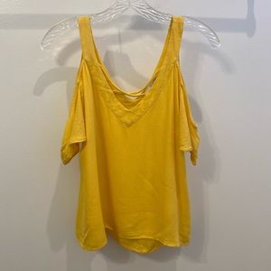 Yellow Cold Shoulder Top